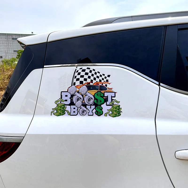 Custom Brand Logo Printing Waterproof UV Resistant Vehicle Car Decals Die Cut Window Vinyl Transfer Outdoor Bumper Car Stickers