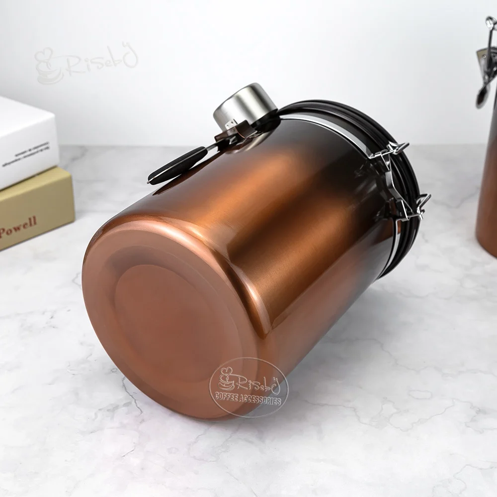 Extra Large Capacity 1kg 2800ml Coffee Canister Transparent Window Co2 Valve Vacuum Sealed Coffee Bean Container with 30ml Spoon