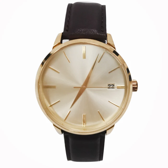 China watch factory business  stainless steel quartz wristwatch water resistant clock golden casual watch men