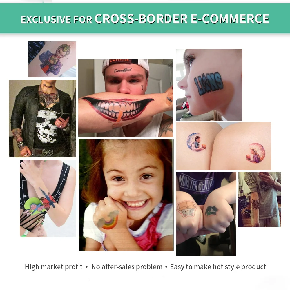 Winner Transfer 8.5*11 wholesale compatible printing temporary tattoo transfer paper tattoo stickers