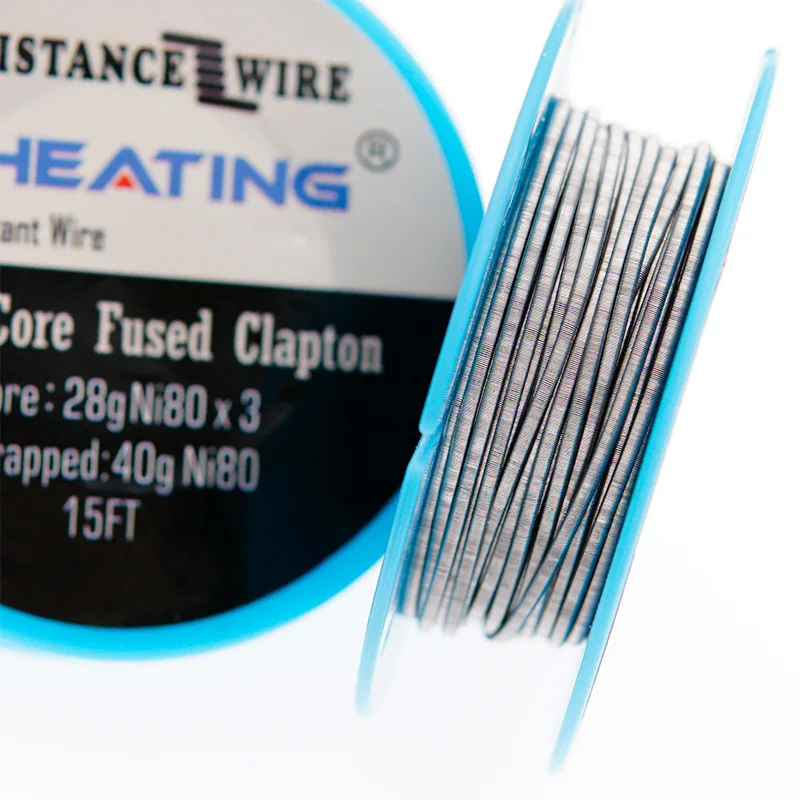 Готовый провод Tri-core fused clapton 3 * 28GA + 40GA coil wire vape ni80 большой