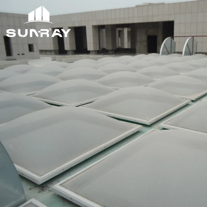 Manufacturer direct sales PC polycarbonate dome skylight aluminum alloy frame custom arc top roof insulation lighting cover