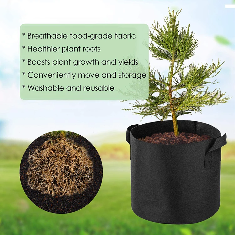Yingreen New Arrival Customized 1 3 5 7 10 15 20 30 Gallon Non Woven Fabrics Grow Bag Plant Seedling pot