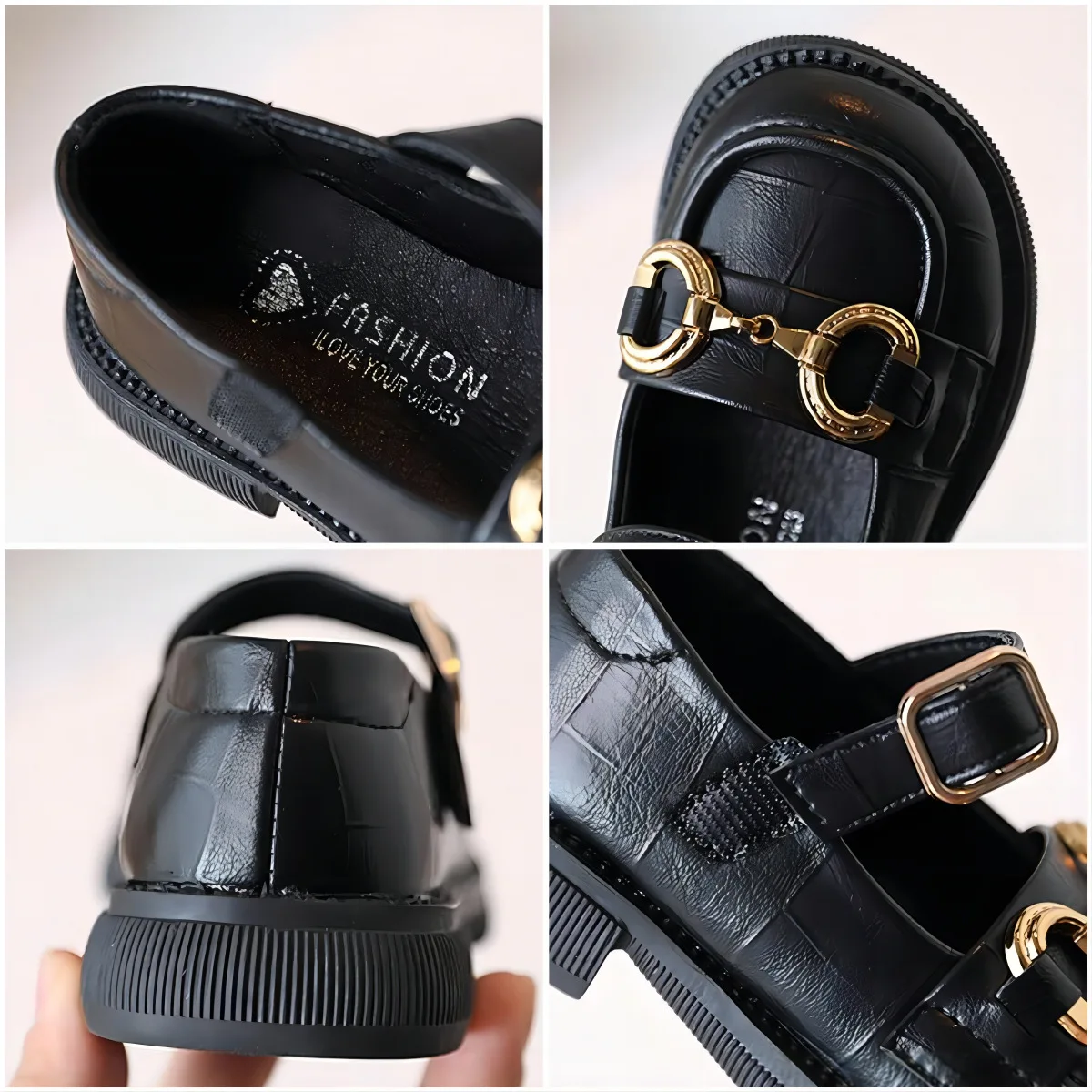 Hot Sell Baby Children Leather Soft sole Dress School Shoes Mary Jane Princess Girl Party Non-slip students Boy Girl Black Shoes