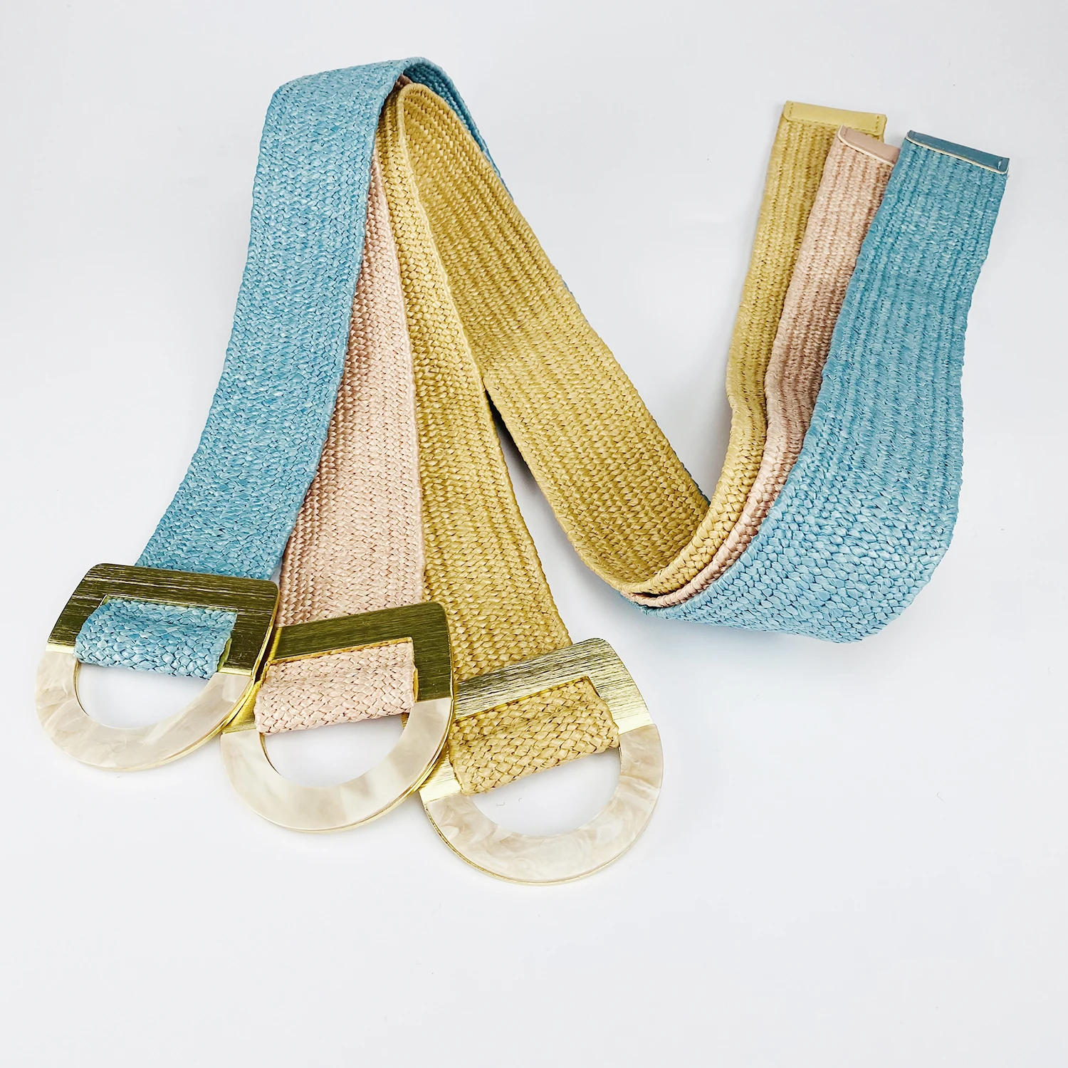 Прямая продажа с фабрики, модный плетеный полипропиленовый ремень с металлической D-образной пряжкой для женщин от Yiwu