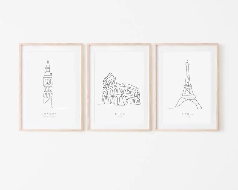 Paris Wall Art Tower Print Art France Modern Canvas Wall Art For Home Decor Living Room
