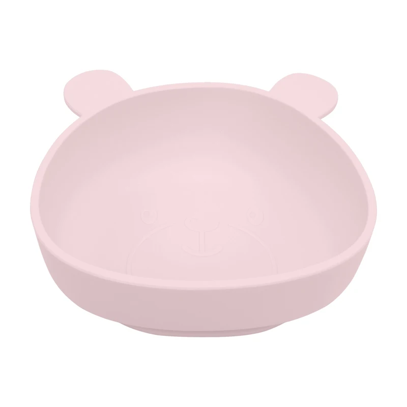 High Quality Cute Cartoon Kids Silicone Bear Bowl Kids foldable Snack Silicone Slow Food Bowl