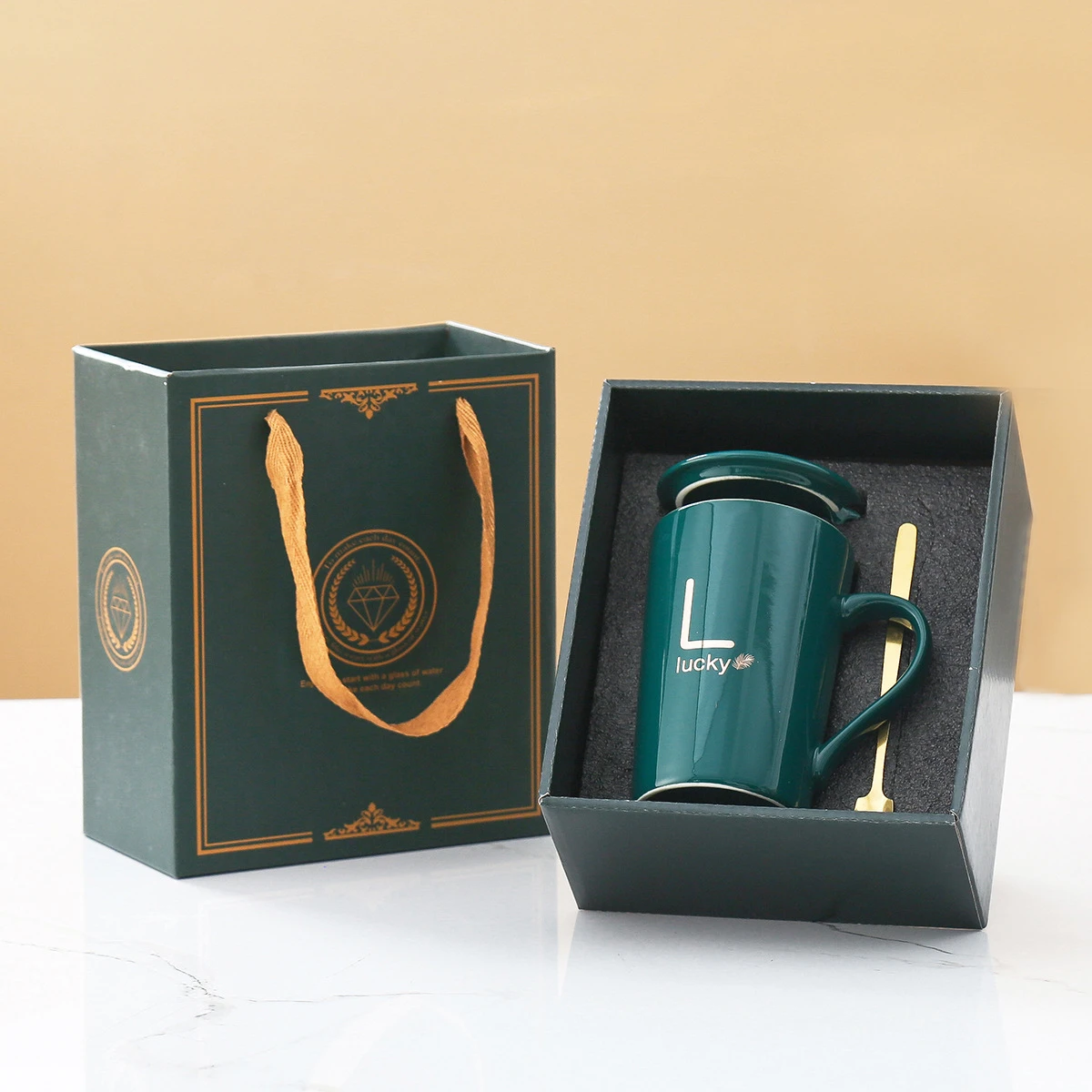 Light luxury mug set packaging gift box and bag ceramic coffee cups packing gift box