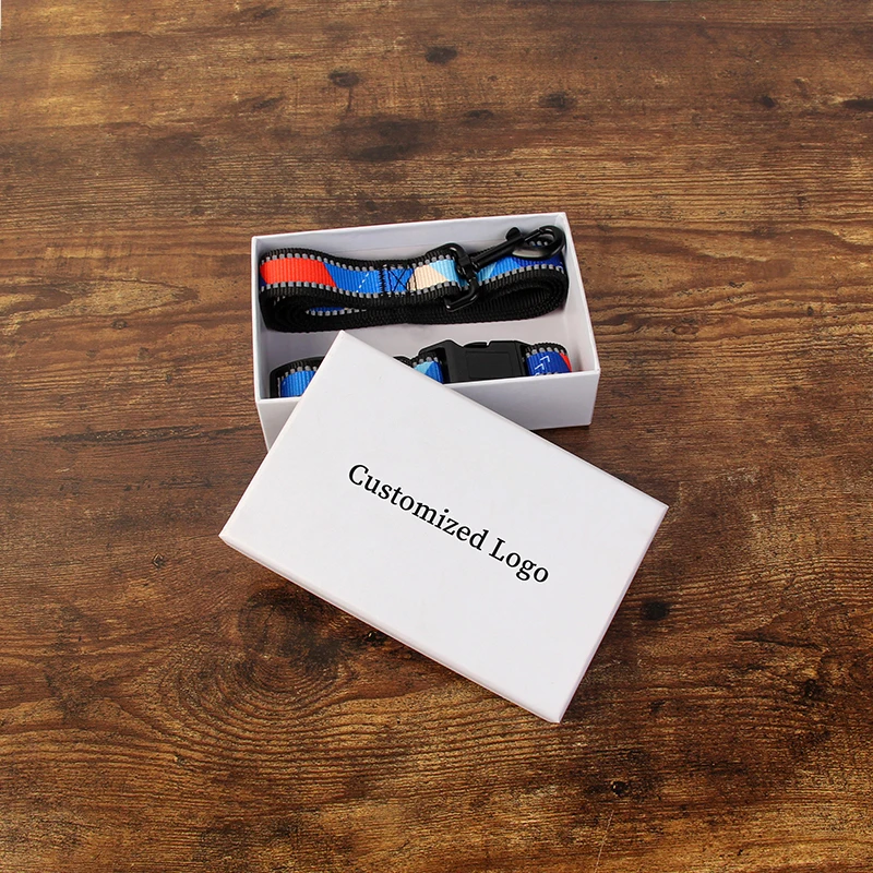 Saiji custom private label with packing box adjustable outdoor walking plain nylon pet dog collar leash