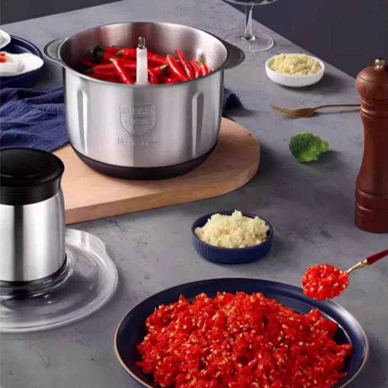 Дешевая многофункциональная маленькая Мясорубка 2-скоростная мясорубка бытовая мини 2l 3l электрическая из нержавеющей стали