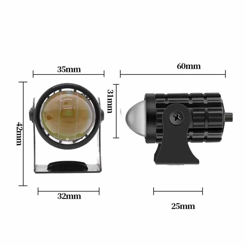 Hot-selling 12-80V Automobile and Motorcycle two-color led spot lamp universal modified waterproof fog lamp projector lens