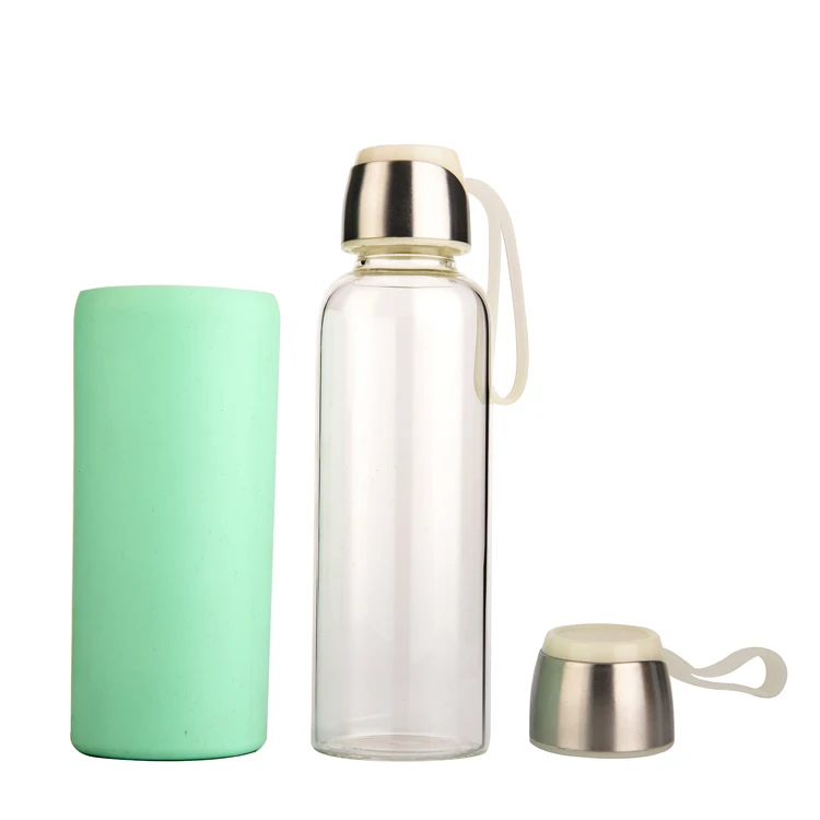 Walmart Audit 550ml 18oz  Bottle,joy Sports High Borosilicate Glass Water Bottle with Silicone Sleeve
