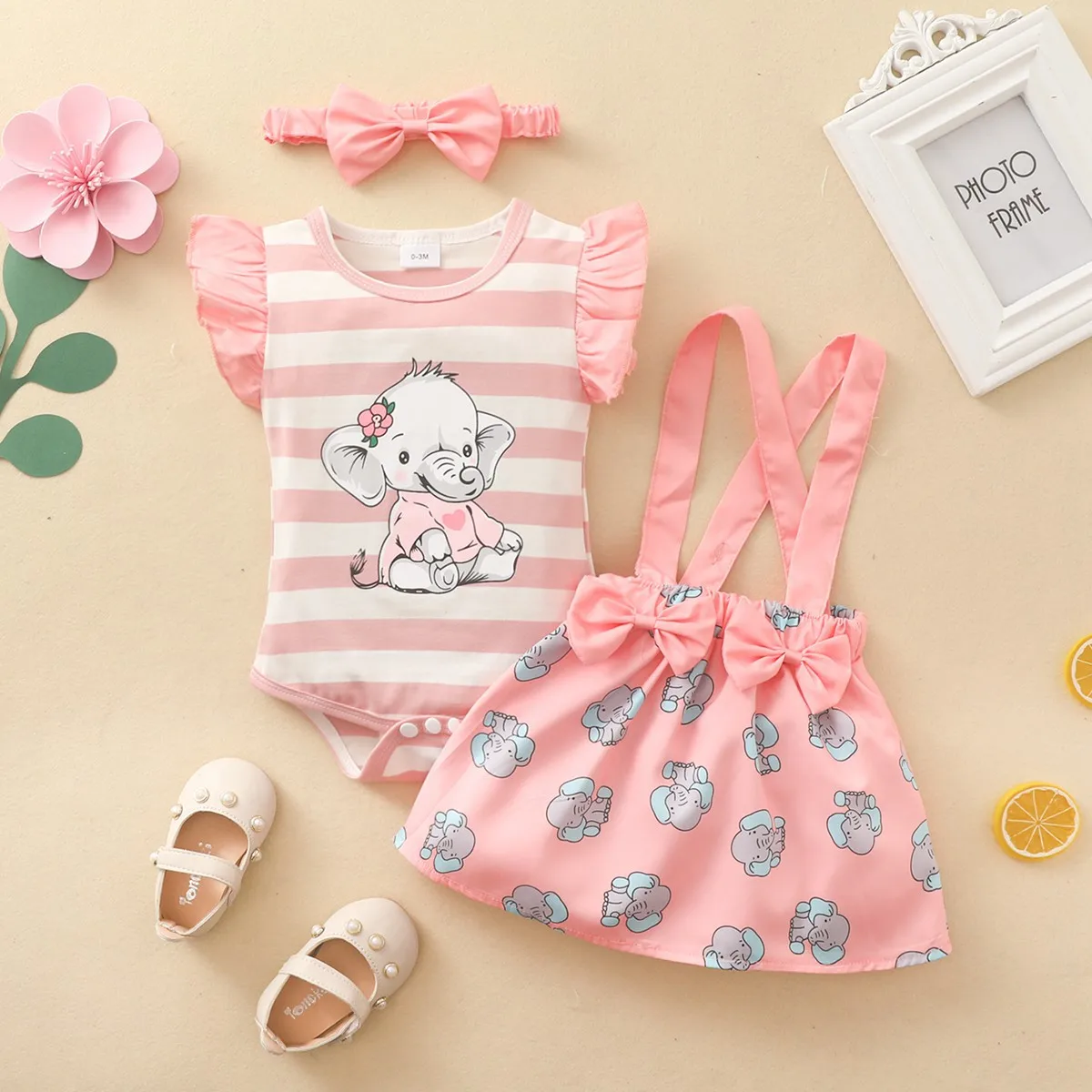 outfit for kids 3 pcs clothing set baby romper headband overall toddler girls dress baby girl clothes