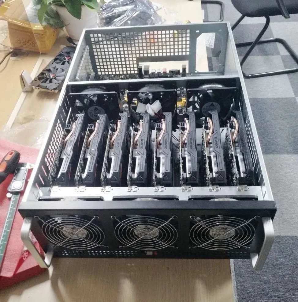  Корпус сервера 8 GPU для майнинга криптовалютами на открытом воздухе графический корпус с рамой ETH эфириум новая мощность компьютера