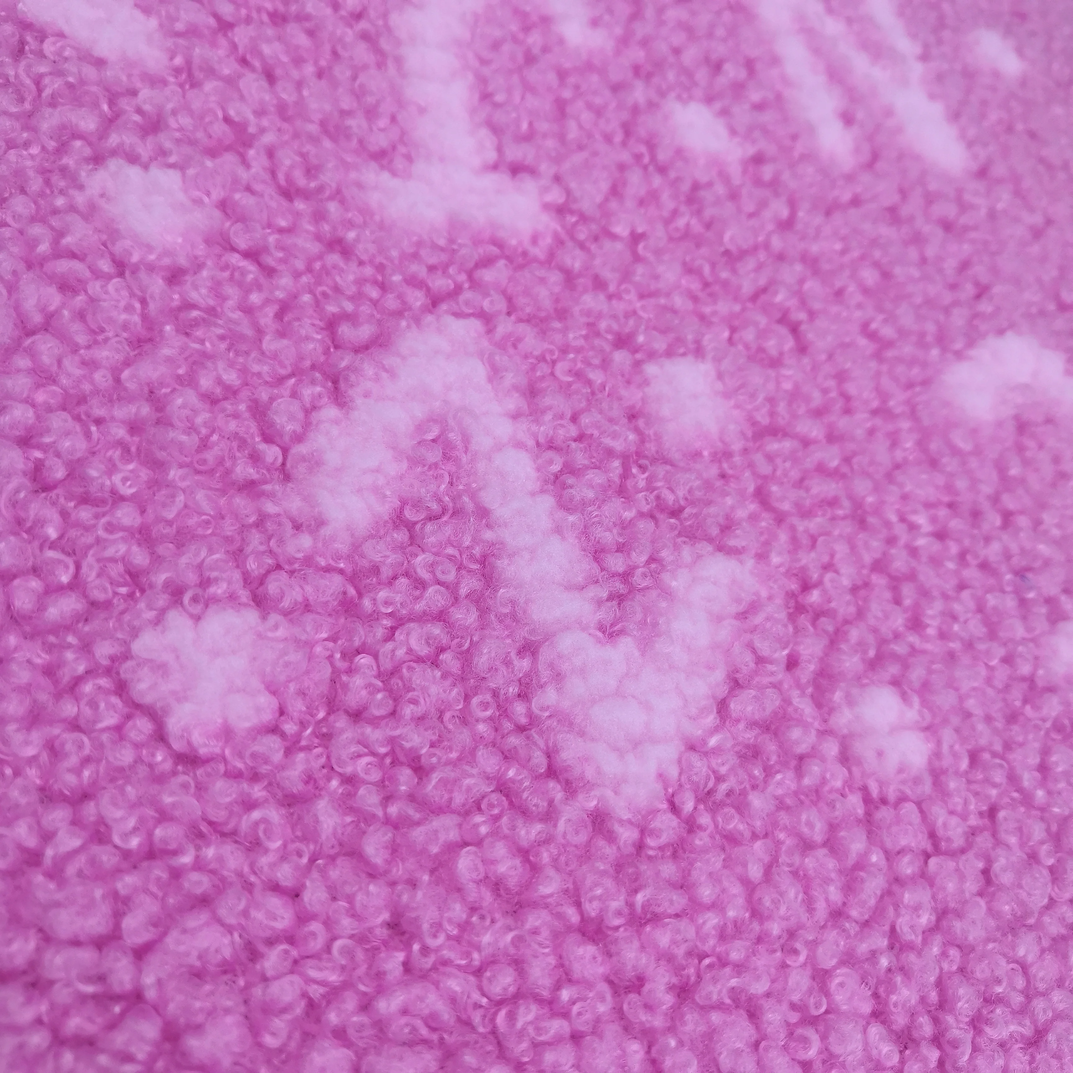 Winter fashion garment warm keeping alphabet printed coral teddy fleece fabric for coat