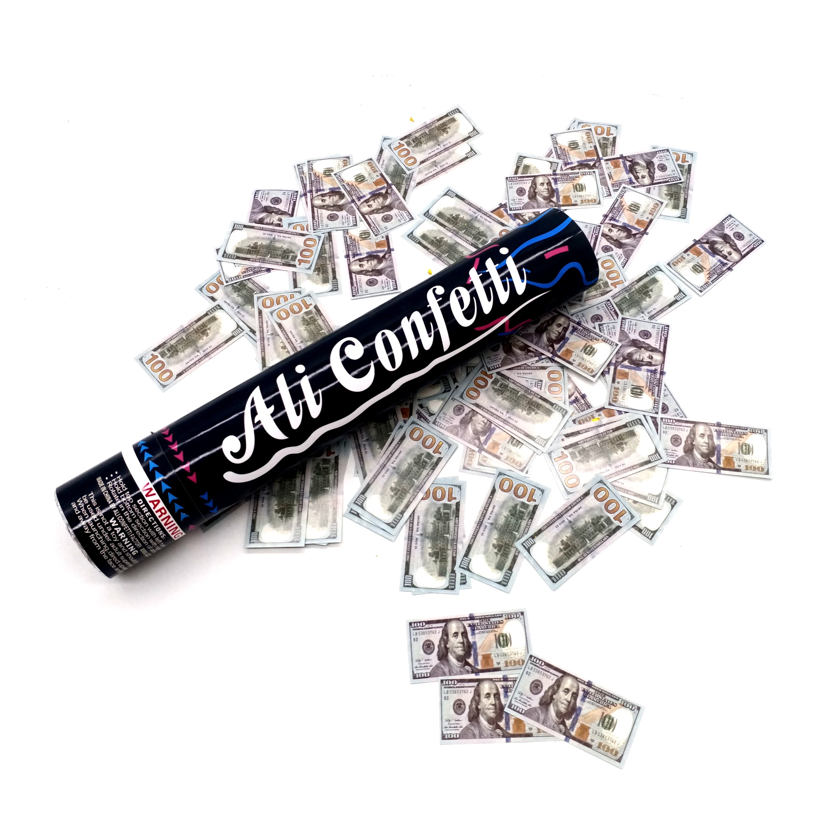 Ali биоразлагаемый огнестойкий для вечеринки конфетти пушка Золотая Серебряная фольга металлическое содержание USD фальшивые деньги партия