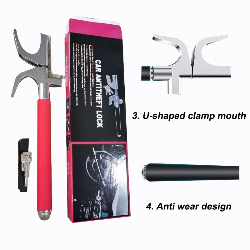 Anti Theft Car Steering Wheel Lock  Universal Adjustable Telescopic Self-defense Car Steering Wheel Lock