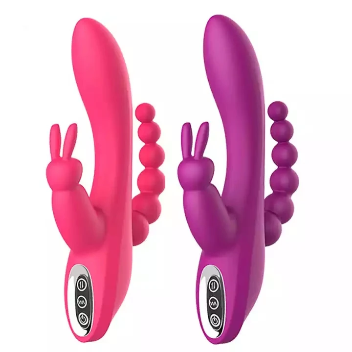 Hot selling Clitoris back court G point three point stimulation massage stick rabbit vibrator adult supplies vibrator
