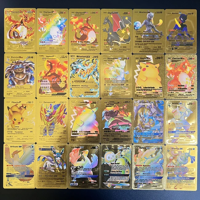 Top Quality 55pcs/box Gold Card Playing Booster for Poke Mon