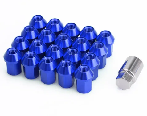 M12X1.25 /1.5 Alloy Aluminum Wheel Lock Nuts Racing Lug Nuts Height Close End  w/Deep Drive Extension Adapter 35MM