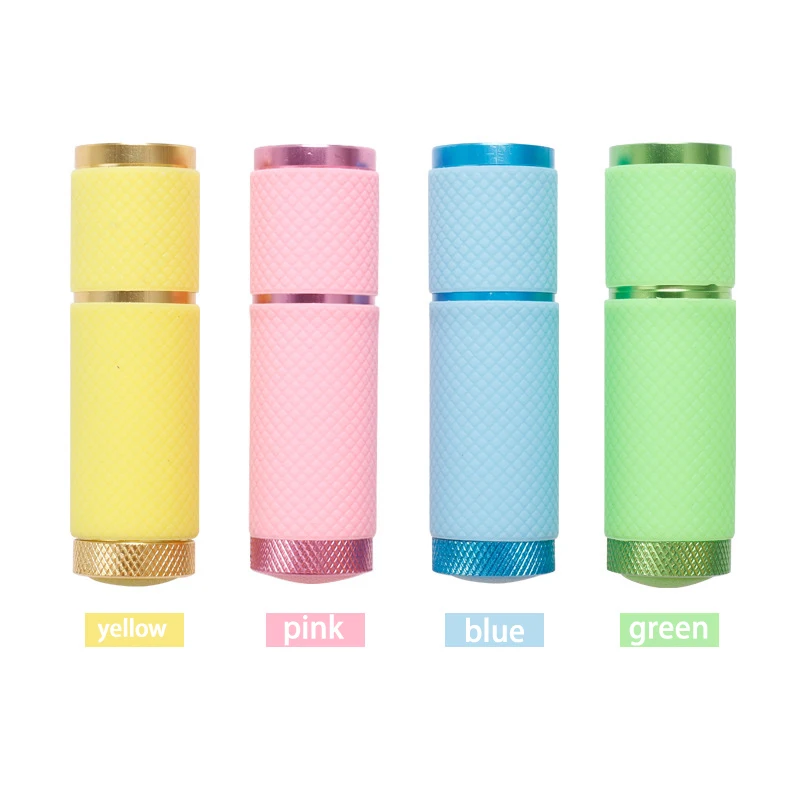Portable 9-LED UV Lamp Flashlight for Nail Art & Jewelry DIY Mini Tactical Gold for Night Fishing Outdoor Camping Epoxy Drying