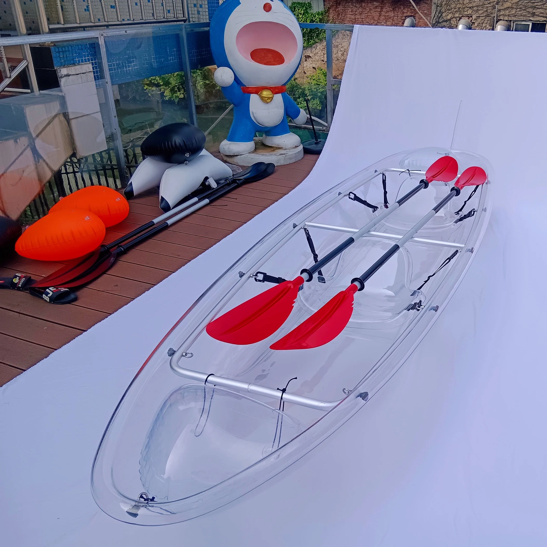 Производитель оптовая продажа высококачественный прозрачный каяк маленький каноэ 1 человек морская ручная гребная лодка дрейфующая