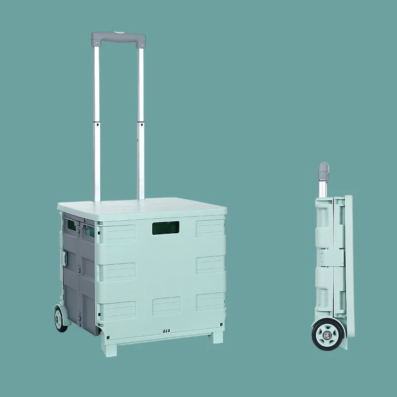 DRX Labor-saving Pull Cargo Foldable Luggage Trolley  37*34*95.5cm Folding Shopping Carts