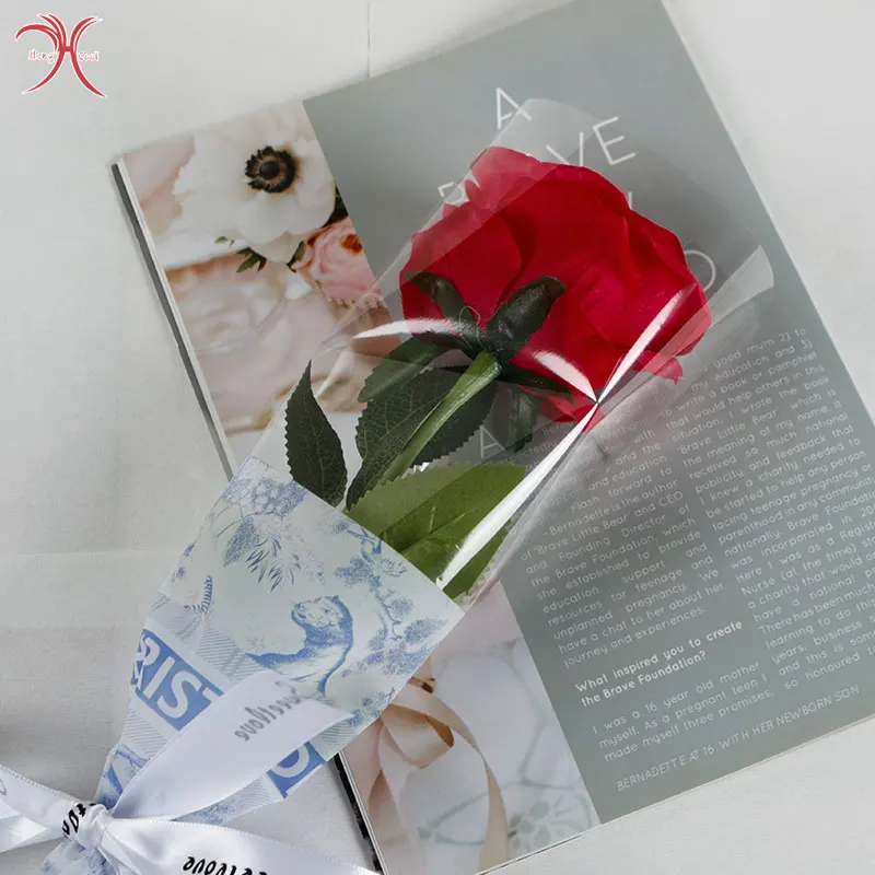 New Printed Single Wrapping Paper Transparent Cellophane Flower Shop Gift Flower Wrapping Wholesale christmas paper gift bag