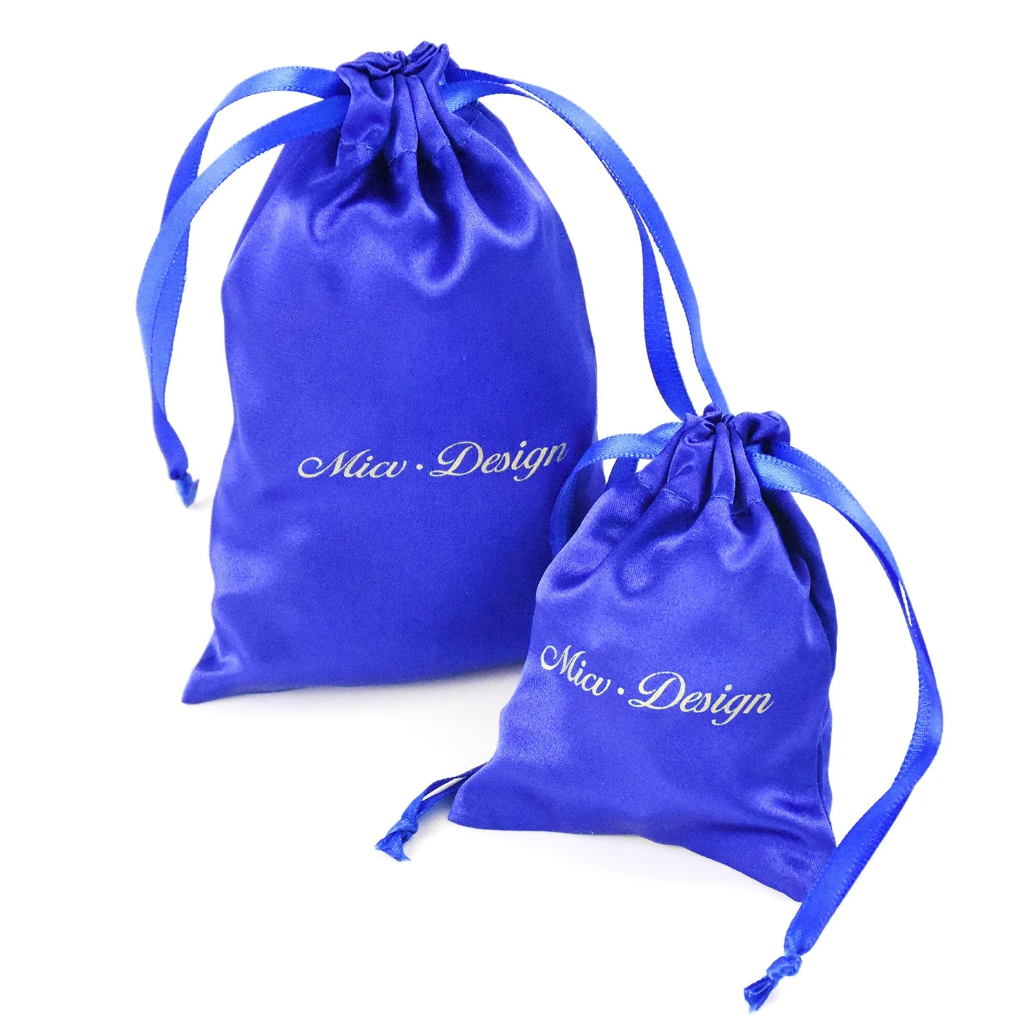 High quality Wholesale Custom Logo Printed Silk Satin Pouch Drawstring Bag Gift Packaging Bags Soft Satin Bag