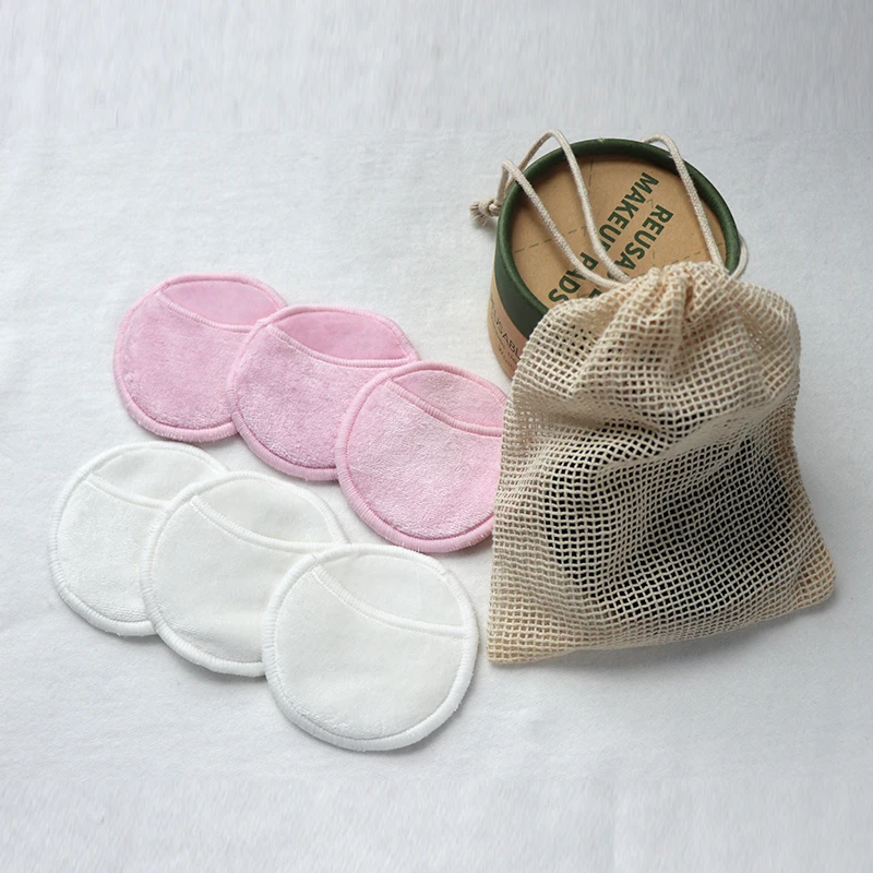 Reusable Makeup Remover Pads Cotton Zero Waste Make up Pads Organic Bamboo Makeup Remover Cleaning Face Washable Reusable Simple