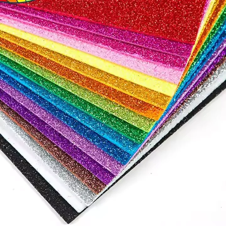 Wholesale factory price bright color goma glitter foam roll eva color eva foam sheet for DIY Craft Activities