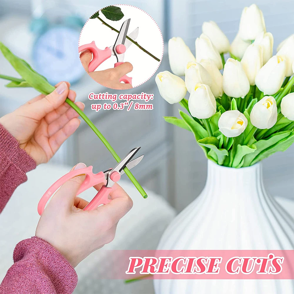 Garden Scissors Floral Shears with Comfortable Handle Stainless Steel Garden Pruning Shears for Flower Arrangement