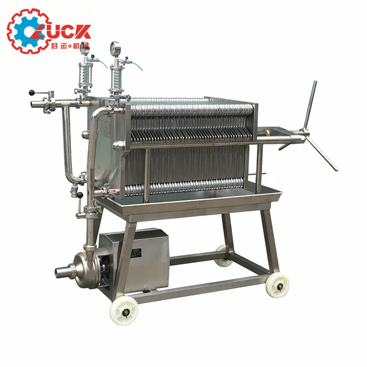 Stainless steel plate and frame filter press for fine filtration