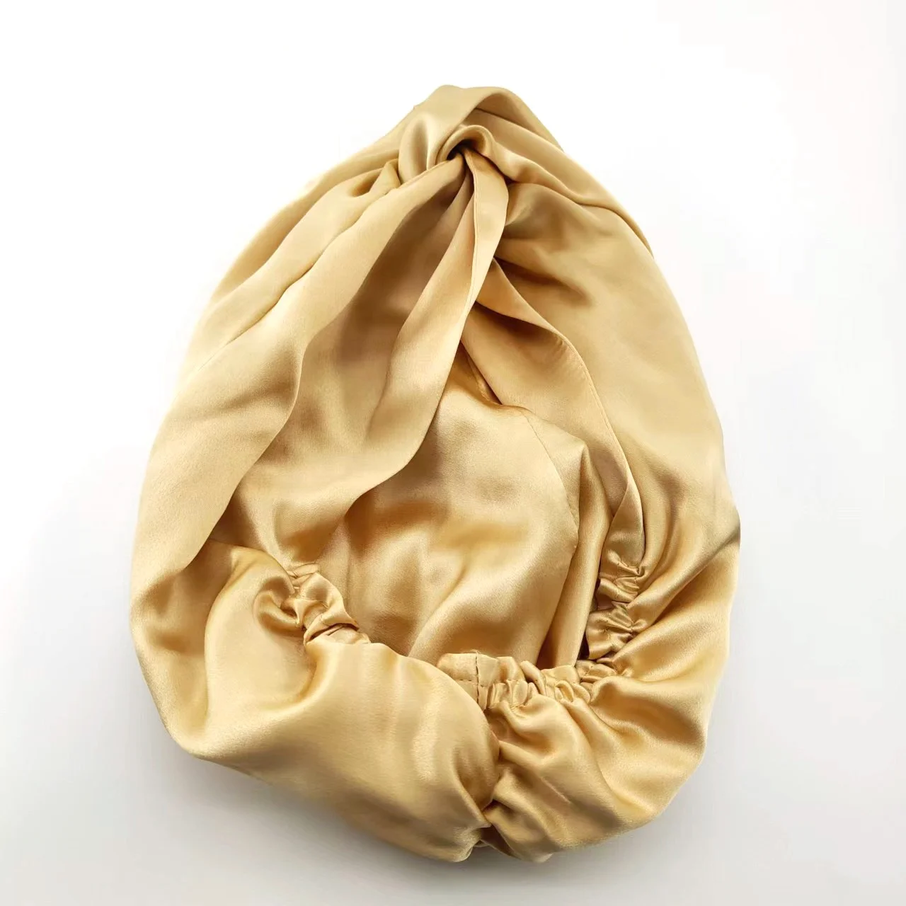 Custom Logo Embroidery Edge Sleeping Bonnet 22mm Mulberry Silk Bonnet Elastic Band