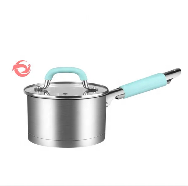 Manufacturer High Quality Silicon Handle Knob For Kitchen With Glass Lid Customer Logo Stainless Steel Cookware Sets