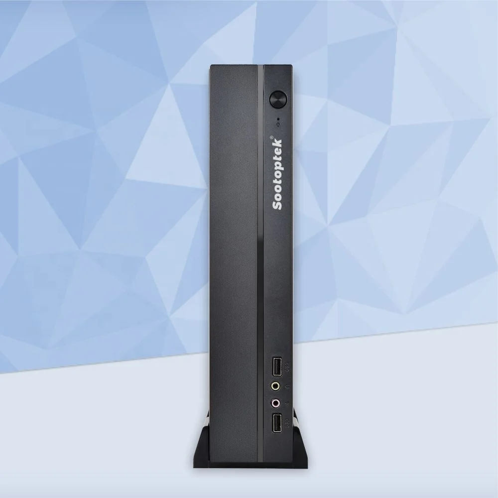 Sootoptek Mini ITX PC Slim Desktop Computer Case Custom thin itx case with customized ITX PSU
