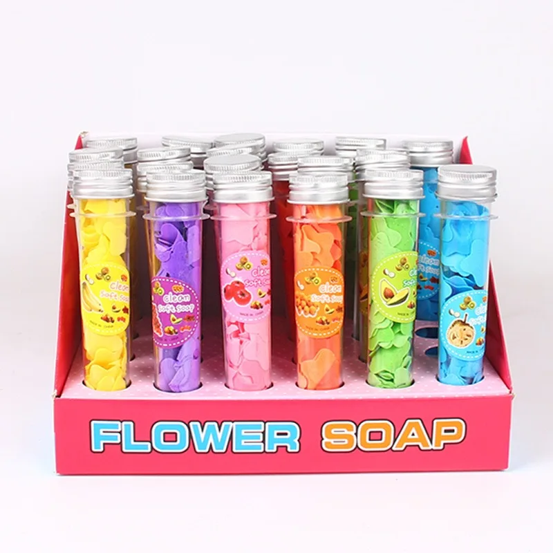 New design cartoon cute paper soap basic cleaning creative fragrance fruit series pattern paper soap for hand washing