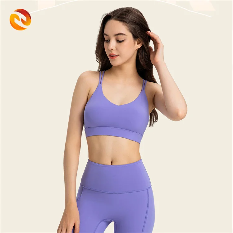 Оптовая продажа высококачественный модный топ для бега и йоги женский спортивный бюстгальтер с перекрестной спиной топы Модные Леггинсы комплект