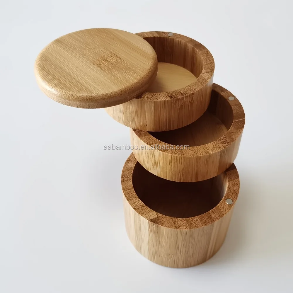 Bamboo wooden sugar salt and pepper seasoning containers