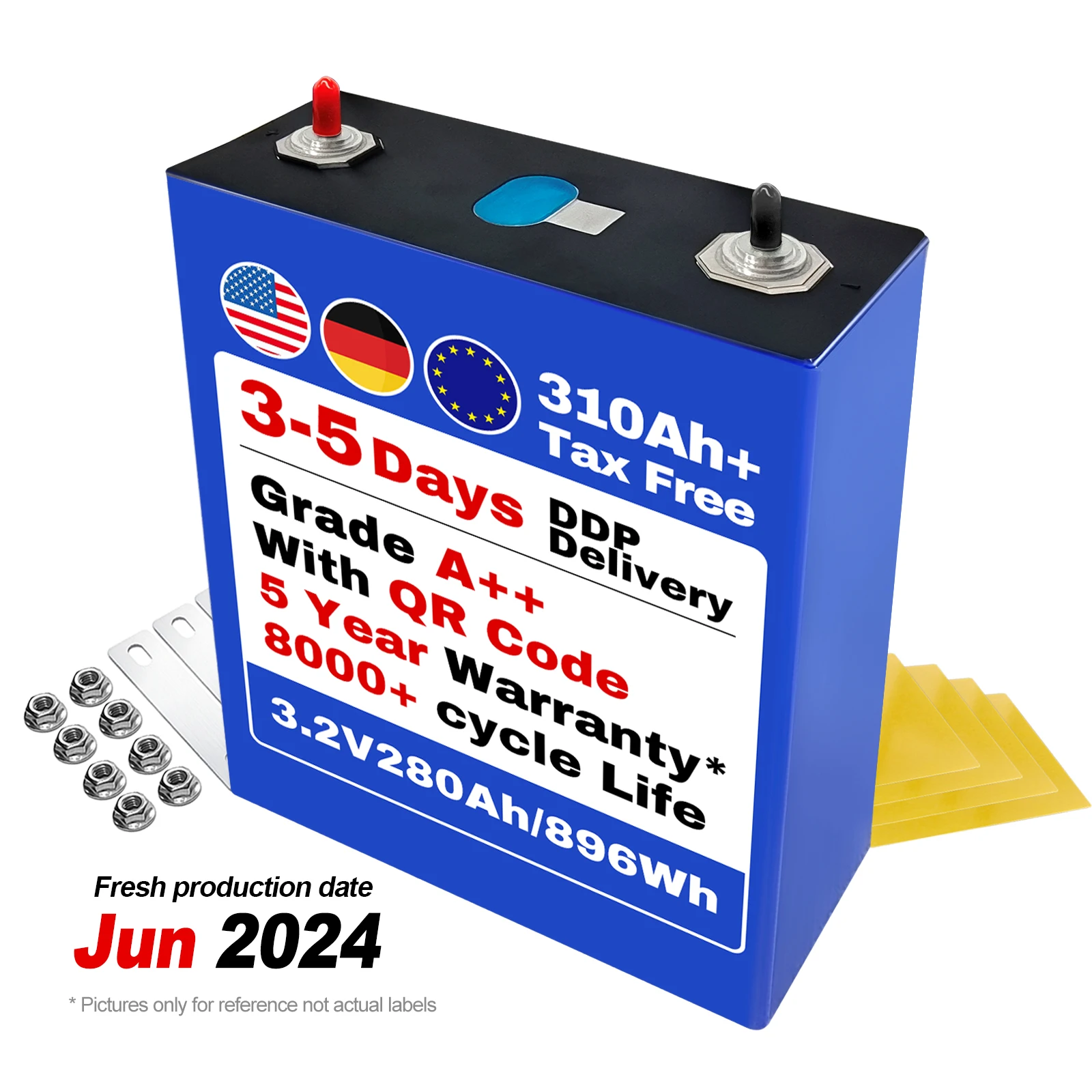 lifepo4 cell 3.2v 280ah lifepo4 battery 2024 8000 cycle 330ah 320ah lifepo4 battery cell lithium ion for 458v storage battery