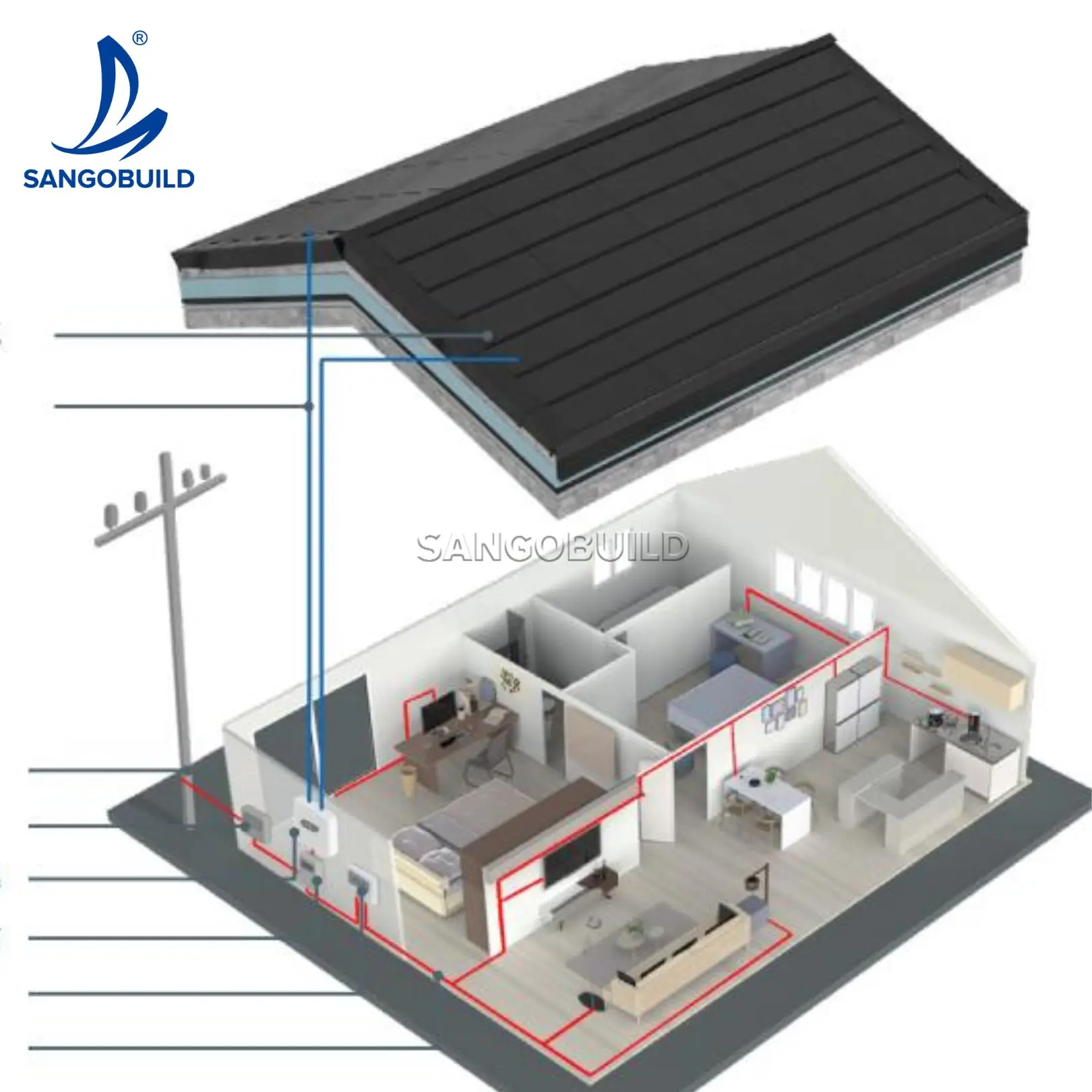 BIPV Photovoltaic Panels Greenhouse Waterproof Anti Dazzle 0%Transmittance Solar Panel Roof Tiles
