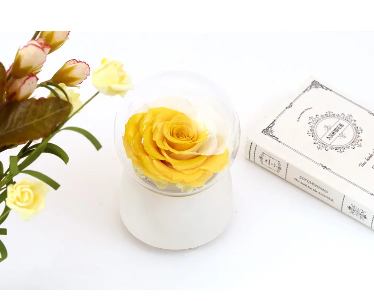 
Crystal ball Rose Music Box Preserved Flowers Rotating Music Box fresh roses preserved flower music box anniversary gift 