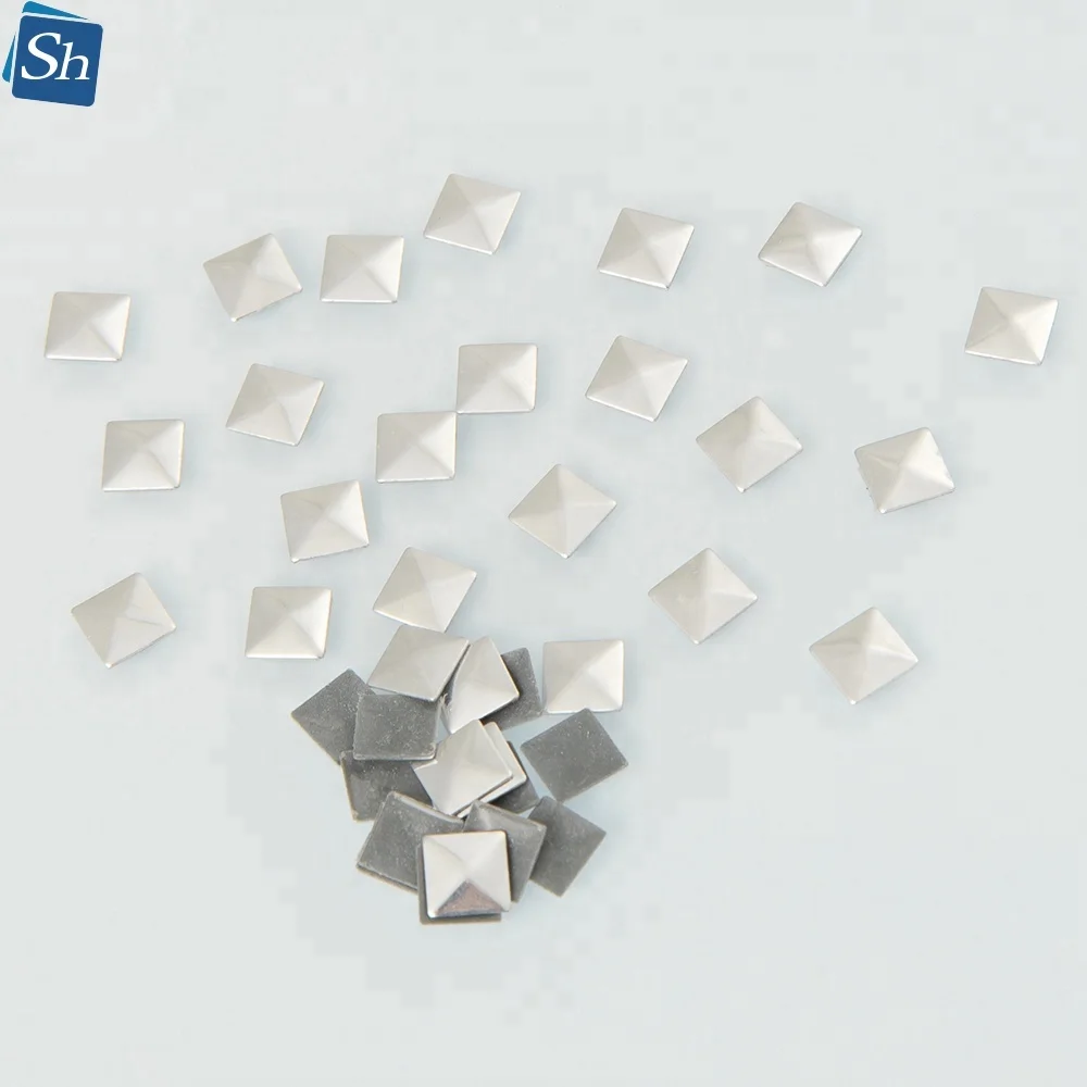 Korean Top Quality Hotfix Rhinestuds Iron On  Square Stud Pyramid Studs Hot Fix Transfer Stone For Bags