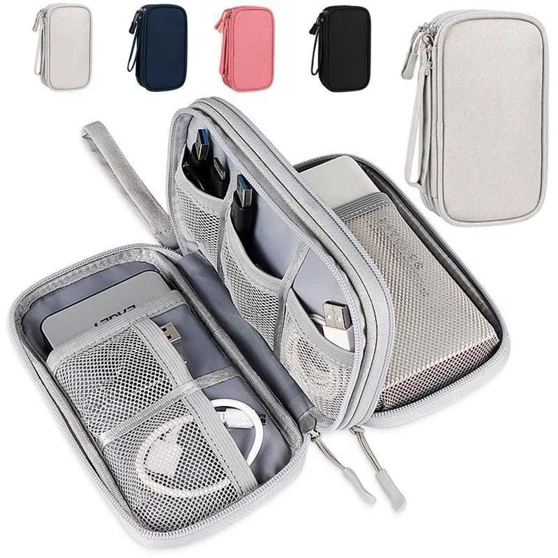 Travel Portable Digital Product Storage Bag USB Data Cable Organizer Headset Cable Bag Charging Treasure Box Bag
