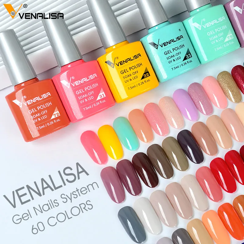Оптовая продажа УФ Гель-лак Venalisa 7 5 мл для ногтей удаляемый замачиванием Косметический лак дизайна маникюрный Полупостоянный
