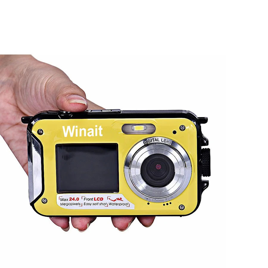 Winait Max 48 Mega Pixels Super 2.7K Digital Video Camera With Dual Display Waterproof Camera