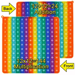 Silicon Push Pop Bubble Toys Kids Learning Educational Toys Ten Frame Math Multiplication Pop Fidget Toy