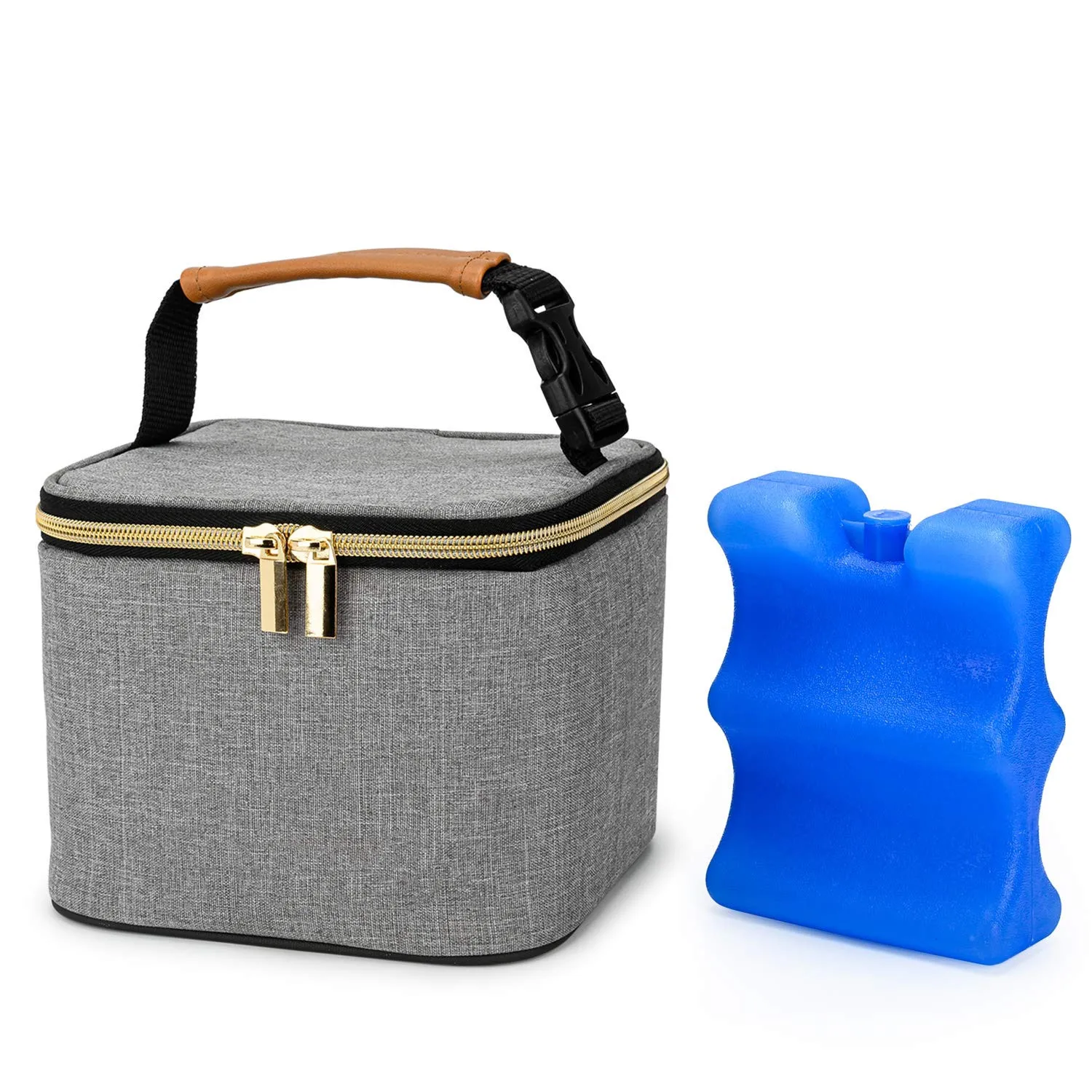 Breast Milk Cooler Bag with Ice Pack Fits 4 Large Baby Bottles Up to 5 Ounce Baby Bottle Cooler Bag Great for Nursing Mom Daycar