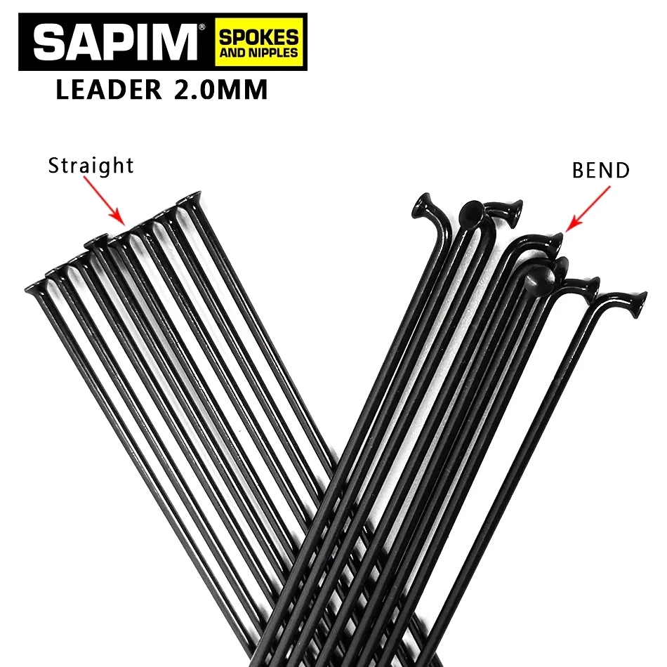 SAPIM Champion 2.0 Round Spokes J-bend/straight Pull Head Bicycle Spokes Black Bicycle Spokes with Copper Cap