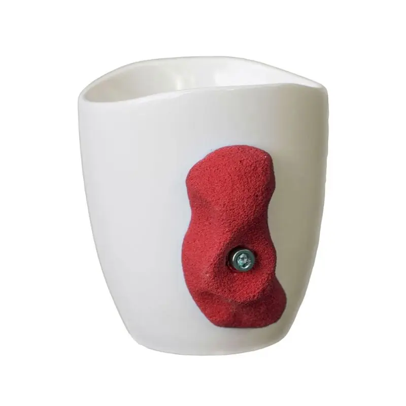 ceramic rock climbing mug porcelain climber coffee mug with climbing hold